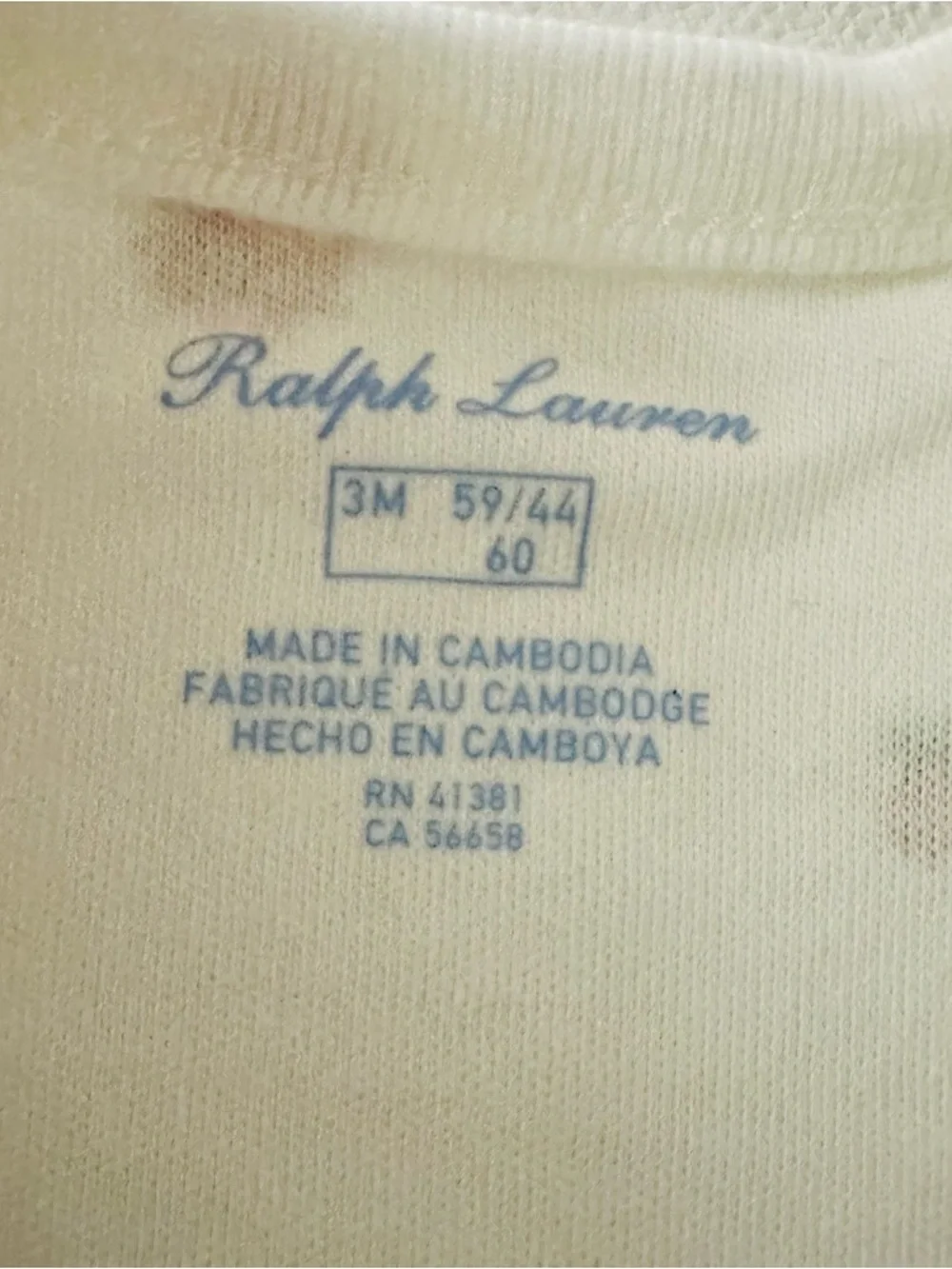 Ralph Lauren 3 Months Baby Boy 2-pk White Polo Bear Bodysuit Set NWT